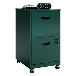 2 Drawer Rolling File Cabinet with Lock for Home Office | Metal Mobile Filing Cabinet on Wheels, Small Under Desk Storage, Fits Hanging Letter Size, Printer Stand, Green 2 Drawer Rolling File Cabinet with Lock for Home Office | Metal Mobile Filing Cabinet on Wheels, Small Under Desk Storage, Fits Hanging Letter Size, Printer Stand, Green