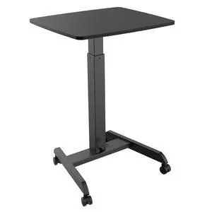 Rolling Laptop Desk Adjustable Height (29.6-44.2), Mobile Workstation Cart with 23.6 x 20.5 Desktop, Small Sit-Stand Desk for Home, Office, or Classroom in Black Rolling Laptop Desk Adjustable Height (29.6-44.2), Mobile Workstation Cart with 23.6 x 20.5 Desktop, Small Sit-Stand Desk for Home, Office, or Classroom in Black