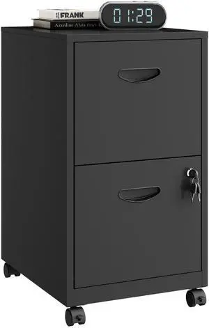 2 Drawer Rolling File Cabinet with Lock for Home Office | Metal Mobile Filing Cabinet on Wheels, Small Under Desk Storage, Fits Hanging Letter Size, Printer Stand, Black 2 Drawer Rolling File Cabinet with Lock for Home Office | Metal Mobile Filing Cabinet on Wheels, Small Under Desk Storage, Fits Hanging Letter Size, Printer Stand, Black