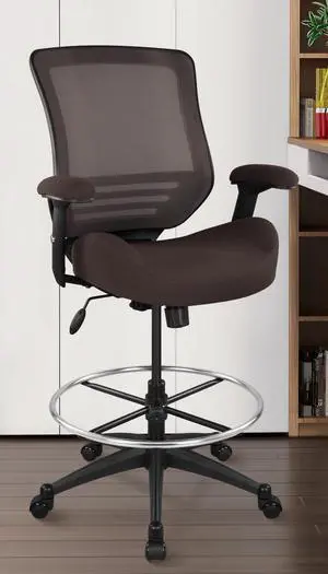 400lbs Mid Back Mesh Ergonomic Drafting Chair Office for Adjustable Desk Wide Chair Built-in Lumbar Support Big Adjustable Foot Ring Height Adjustable Armrest (Brown) 400lbs Mid Back Mesh Ergonomic Drafting Chair Office for Adjustable Desk Wide Chair Built-in Lumbar Support Big Adjustable Foot Ring Height Adjustable Armrest (Brown)