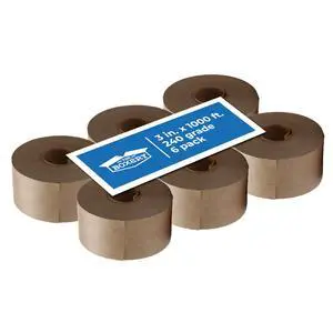 Water Activated Kraft Fiberglass Reinforced Packing Tape, 3x1000 - 240 Grade- (6 Rolls Included) Gummed Paper for Heavy Duty Packaging and Shipping, Writable, Eco-Friendly Water Activated Kraft Fiberglass Reinforced Packing Tape, 3x1000 - 240 Grade- (6 Rolls Included) Gummed Paper for Heavy Duty Packaging and Shipping, Writable, Eco-Friendly