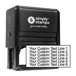 Custom Line Stamps | Custom Text Office Stamp | Short or Long | 20 Font Choices | Multiple Color Options | Up to 8 Lines of Text | Perfect for Personal or Professional Use (6-Line, Short) Custom Line Stamps | Custom Text Office Stamp | Short or Long | 20 Font Choices | Multiple Color Options | Up to 8 Lines of Text | Perfect for Personal or Professional Use (6-Line, Short)