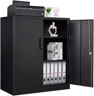 Metal Storage Cabinets with Lock, Small Locker Steel Cabinets, Adjustable Shelves 2 Doors for Home,Office, Warehouse,Garage(Black-36) Metal Storage Cabinets with Lock, Small Locker Steel Cabinets, Adjustable Shelves 2 Doors for Home,Office, Warehouse,Garage(Black-36)