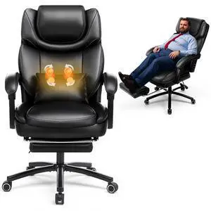 500lbs 3D Kneading Massage Office Chair with FootRest, Big and Tall Ergonomic Reclining Computer Gaming Chair, Padded Linkage Armrests, Heavy Duty Metal Base Executive Office Chair 500lbs 3D Kneading Massage Office Chair with FootRest, Big and Tall Ergonomic Reclining Computer Gaming Chair, Padded Linkage Armrests, Heavy Duty Metal Base Executive Office Chair