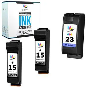 15 23 Combo Pack of 3 Replacement Ink Cartridge for HP DeskJet 810, 810C, 812, 812C, PSC 500, 500xi Printer (2 Black, 1 Tricolor) 15 23 Combo Pack of 3 Replacement Ink Cartridge for HP DeskJet 810, 810C, 812, 812C, PSC 500, 500xi Printer (2 Black, 1 Tricolor)