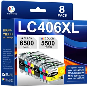 LC406XL Ink Cartridges 8 Pack High Yield Compatible for Brother LC406 MFC-J4335DW MFC-J4535DW MFC-J5855DW MFC-J6555DW MFC-J6955DW Printer 2Black 2Cyan 2Magenta 2Yellow LC406XL Ink Cartridges 8 Pack High Yield Compatible for Brother LC406 MFC-J4335DW MFC-J4535DW MFC-J5855DW MFC-J6555DW MFC-J6955DW Printer 2Black 2Cyan 2Magenta 2Yellow