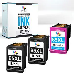 65XL Replacement Combo Pack Ink Cartridges for HP Deskjet 2655, 2670, 2680, 3720, 3722, 3732, 3735, 3750, Envy 5010, 5012, 5014, 5020, 5030, 5032, 5034, 5052, 5055 Printers (2 Black, 1 Color) 65XL Replacement Combo Pack Ink Cartridges for HP Deskjet 2655, 2670, 2680, 3720, 3722, 3732, 3735, 3750, Envy 5010, 5012, 5014, 5020, 5030, 5032, 5034, 5052, 5055 Printers (2 Black, 1 Color)