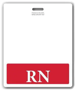 5 Pack - Oversized RN Badge Buddy - Horizontal Extra Large Badge Buddies for Registered Nurses - 3 3/8 X 4 1/8 Role Identification Badge Backer Card for Nurses- USA Printed by (Red) 5 Pack - Oversized RN Badge Buddy - Horizontal Extra Large Badge Buddies for Registered Nurses - 3 3/8 X 4 1/8 Role Identification Badge Backer Card for Nurses- USA Printed by (Red)