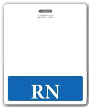 5 Pack - Oversized RN Badge Buddy - Horizontal Extra Large Badge Buddies for Registered Nurses - 3 3/8 X 4 1/8 Role Identification Badge Backer Card for Nurses- USA Printed by (Blue) 5 Pack - Oversized RN Badge Buddy - Horizontal Extra Large Badge Buddies for Registered Nurses - 3 3/8 X 4 1/8 Role Identification Badge Backer Card for Nurses- USA Printed by (Blue)