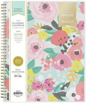 2026-2027 Weekly & Monthly Academic Planner, 8.5"x11" | July 2026 - June 2027, Secret Garden Mint, Flexible Cover, Tabs, Storage Pocket, Stickers, Academic Year, Day Designer 2026-2027 Weekly & Monthly Academic Planner, 8.5"x11" | July 2026 - June 2027, Secret Garden Mint, Flexible Cover, Tabs, Storage Pocket, Stickers, Academic Year, Day Designer