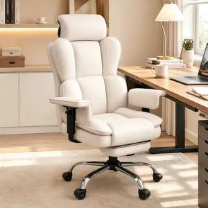 Big and Tall Office Chair, Heavy Duty Executive Office Desk Chair Adjustable Armrests and Footrest, PU Leather Computer Chair for Work Office Home Big and Tall Office Chair, Heavy Duty Executive Office Desk Chair Adjustable Armrests and Footrest, PU Leather Computer Chair for Work Office Home