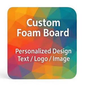 Custom Foam Boards - 3/16" Thick Personalized Poster Boards for Designs, Text, Logos & Images - Photo Mounting, Presentations, Event Signs, Store Ads - Rounded Square Custom Foam Boards - 3/16" Thick Personalized Poster Boards for Designs, Text, Logos & Images - Photo Mounting, Presentations, Event Signs, Store Ads - Rounded Square