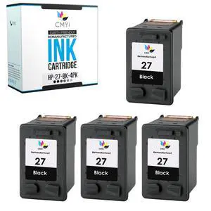 27 Black Replacement Ink Cartridge for HP DeskJet 3651, 3653, 3740, 3740v, 3744, 3745, 3745v, 3747, 3840, 3843, 3845, 3845xi, 3847, 5160, FAX 1240, OfficeJet 4315, 4315v Printer (4 Black) 27 Black Replacement Ink Cartridge for HP DeskJet 3651, 3653, 3740, 3740v, 3744, 3745, 3745v, 3747, 3840, 3843, 3845, 3845xi, 3847, 5160, FAX 1240, OfficeJet 4315, 4315v Printer (4 Black)
