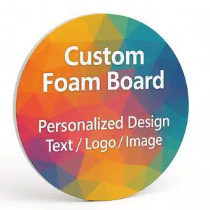 Custom Foam Boards - 3/16" Thick Personalized Poster Boards for Designs, Text, Logos & Images - Photo Mounting, Presentations, Event Signs, Store Ads - Circle Custom Foam Boards - 3/16" Thick Personalized Poster Boards for Designs, Text, Logos & Images - Photo Mounting, Presentations, Event Signs, Store Ads - Circle