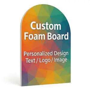 Custom Foam Boards - 3/16" Thick Personalized Poster Boards for Designs, Text, Logos & Images - Photo Mounting, Presentations, Event Signs, Store Ads - Elongated Half Circle Custom Foam Boards - 3/16" Thick Personalized Poster Boards for Designs, Text, Logos & Images - Photo Mounting, Presentations, Event Signs, Store Ads - Elongated Half Circle