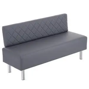 Waiting Room Bench with Back, 58.6 Office Guest Chair Upholstered Reception Seating, Lobby Furniture for Beauty Salon Barbershop Airport Bank Hall Room Conference, Gray Waiting Room Bench with Back, 58.6 Office Guest Chair Upholstered Reception Seating, Lobby Furniture for Beauty Salon Barbershop Airport Bank Hall Room Conference, Gray