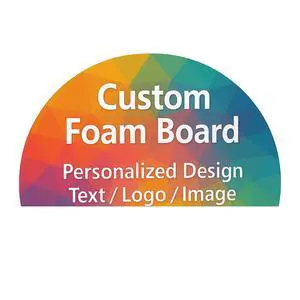 Custom Foam Boards - 3/16" Thick Personalized Poster Boards for Designs, Text, Logos & Images - Photo Mounting, Presentations, Event Signs, Store Ads - Half Circle Custom Foam Boards - 3/16" Thick Personalized Poster Boards for Designs, Text, Logos & Images - Photo Mounting, Presentations, Event Signs, Store Ads - Half Circle