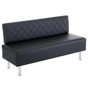 Waiting Room Bench with Back, 58.6 Office Guest Chair Upholstered Reception Seating, Lobby Furniture for Beauty Salon Barbershop Airport Bank Hall Room Conference, Black Waiting Room Bench with Back, 58.6 Office Guest Chair Upholstered Reception Seating, Lobby Furniture for Beauty Salon Barbershop Airport Bank Hall Room Conference, Black