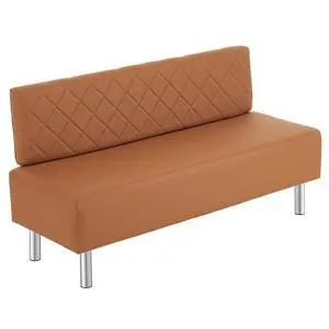 Waiting Room Bench with Back, 58.6 Office Guest Chair Upholstered Reception Seating, Lobby Furniture for Beauty Salon Barbershop Airport Bank Hall Room Conference, Brown Waiting Room Bench with Back, 58.6 Office Guest Chair Upholstered Reception Seating, Lobby Furniture for Beauty Salon Barbershop Airport Bank Hall Room Conference, Brown