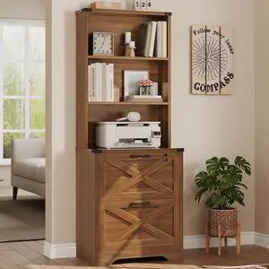 2 Drawer File Cabinet with Lock fits Legal/Letter/A4 Size | Wood Filing Cabinet for Home Office, Farmhouse File Cabinets with Adjustable Storage Shelf Printer Stand, Brown 2 Drawer File Cabinet with Lock fits Legal/Letter/A4 Size | Wood Filing Cabinet for Home Office, Farmhouse File Cabinets with Adjustable Storage Shelf Printer Stand, Brown