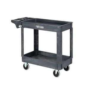 Plastic Service Utility Cart with Wheels,550lbs Capacity,Heavy Duty Tub Storage Cart W/Deep Shelves, Multipurpose Rolling 2-Tier Mobile Storage Organizer, for Warehouse Garage Industrial Cart Plastic Service Utility Cart with Wheels,550lbs Capacity,Heavy Duty Tub Storage Cart W/Deep Shelves, Multipurpose Rolling 2-Tier Mobile Storage Organizer, for Warehouse Garage Industrial Cart