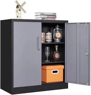 Metal Storage Cabinets with Lock Door and Shelves, Steel Garage Tool Cabinets for Home,Office, Warehouse,Lockers (36-Black&Gray) Metal Storage Cabinets with Lock Door and Shelves, Steel Garage Tool Cabinets for Home,Office, Warehouse,Lockers (36-Black&Gray)