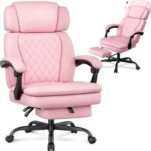 400lbs Executive Office Chair with Foot Rest for Heavy People, Ergonomic Big and Tall Desk Chair with Adjustable Headrest, High Back PU Leather Comfy Heavy Duty Computer Chair with Spring Cushion 400lbs Executive Office Chair with Foot Rest for Heavy People, Ergonomic Big and Tall Desk Chair with Adjustable Headrest, High Back PU Leather Comfy Heavy Duty Computer Chair with Spring Cushion