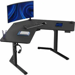 Black 55 x 55 in Corner Standing Desk, DESK-E1L110B | Electric, L-Shaped Table, Sit Stand, Height Adjustable, Memory Presets, Home and Office Furniture, Black Frame Black 55 x 55 in Corner Standing Desk, DESK-E1L110B | Electric, L-Shaped Table, Sit Stand, Height Adjustable, Memory Presets, Home and Office Furniture, Black Frame