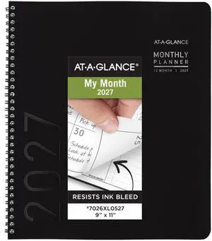 2027 Planner, Monthly, 9" x 11", Contemporary Lite, Black (7026XL0527) 2027 Planner, Monthly, 9" x 11", Contemporary Lite, Black (7026XL0527)