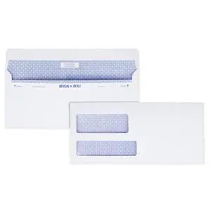 #9 Security Envelopes, Double Window, Tamper Evident, Self Seal, Invoices/QuickBooks Statements, 3-7/8" x 8-7/8", 24 lb White, 500/Box (QUA67529) #9 Security Envelopes, Double Window, Tamper Evident, Self Seal, Invoices/QuickBooks Statements, 3-7/8" x 8-7/8", 24 lb White, 500/Box (QUA67529)