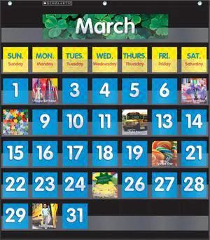 Pocket Chart Monthly Calendar (Black) Pocket Chart Monthly Calendar (Black)