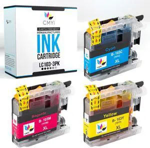 LC103CL Replacement Combo Pack Ink Cartridge for Brother MFC-J4510DW, J4610DW, J470DW, J4710DW, J475DW, J650DW, J6520DW, J6720DW, J6920DW, J870DW, J875DW Printer (1 Cyan, 1 Magenta, 1 Yellow) LC103CL Replacement Combo Pack Ink Cartridge for Brother MFC-J4510DW, J4610DW, J470DW, J4710DW, J475DW, J650DW, J6520DW, J6720DW, J6920DW, J870DW, J875DW Printer (1 Cyan, 1 Magenta, 1 Yellow)