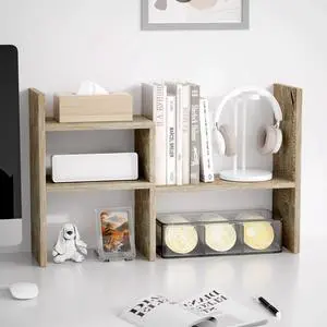 Office Desk Organizers and Accessories for College Dorm Decor, Supplies Wooden Desk Organizer for Plants, Cubicle Shelf of Makeup Organizer for Cute Room Decor, Grey Oak Office Desk Organizers and Accessories for College Dorm Decor, Supplies Wooden Desk Organizer for Plants, Cubicle Shelf of Makeup Organizer for Cute Room Decor, Grey Oak