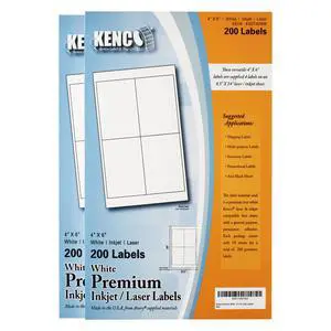 Premium White Address Shipping UPC Laser/Inkjet Labels Made in The USA (4" X 6" 400 Labels) Premium White Address Shipping UPC Laser/Inkjet Labels Made in The USA (4" X 6" 400 Labels)
