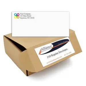 500 Printed Regular Envelopes #10, White, Gummed Enclosure or Optional Self Seal Security Tint, Text and Logo Customization, Size 4-1/8 x 9-1/2 Inches, 24 LB 500 Printed Regular Envelopes #10, White, Gummed Enclosure or Optional Self Seal Security Tint, Text and Logo Customization, Size 4-1/8 x 9-1/2 Inches, 24 LB