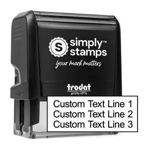 Custom Line Stamps | Custom Text Office Stamp | Short or Long | 20 Font Choices | Multiple Color Options | Up to 8 Lines of Text | Perfect for Personal or Professional Use (3-Line, Short) Custom Line Stamps | Custom Text Office Stamp | Short or Long | 20 Font Choices | Multiple Color Options | Up to 8 Lines of Text | Perfect for Personal or Professional Use (3-Line, Short)