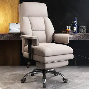 Office Chair with Leg Rest, Leather High Back Executive Office Chair with Wheels, Ergonomic Desk Chairs with Lumbar Support for Home Office Office Chair with Leg Rest, Leather High Back Executive Office Chair with Wheels, Ergonomic Desk Chairs with Lumbar Support for Home Office