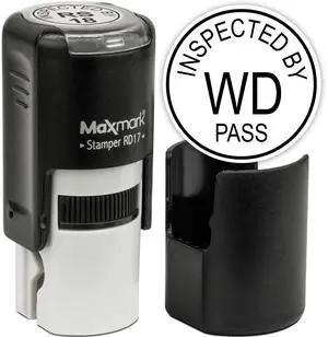 Custom Round Self Inking Inspection Stamp - Customize up to 3 Lines - 15 Colors to Choose Custom Round Self Inking Inspection Stamp - Customize up to 3 Lines - 15 Colors to Choose