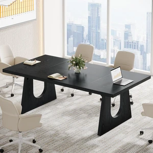 70.86" Rectangular Conference Table for 6-8 (Black) | Large Office Meeting Desk, Reception Office Furniture for Conference Room, Meeting Rooms, Breakrooms & Offices 70.86" Rectangular Conference Table for 6-8 (Black) | Large Office Meeting Desk, Reception Office Furniture for Conference Room, Meeting Rooms, Breakrooms & Offices