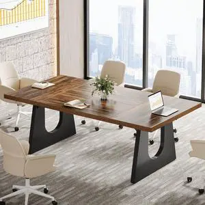 70.86" Rectangular Conference Table for 6-8 (Dark Brown) | Large Office Meeting Desk, Reception Office Furniture for Conference Room, Meeting Rooms, Breakrooms & Offices 70.86" Rectangular Conference Table for 6-8 (Dark Brown) | Large Office Meeting Desk, Reception Office Furniture for Conference Room, Meeting Rooms, Breakrooms & Offices
