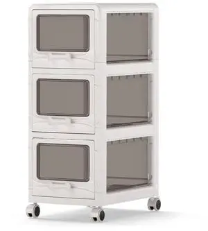 3-Tier Rolling Storage Cart, Utility Cart with 3 Drawers & Lockable Wheels for School Art Craft Supplies, Plastic Organizer and Storage for Kitchen and Home Office 3-Tier Rolling Storage Cart, Utility Cart with 3 Drawers & Lockable Wheels for School Art Craft Supplies, Plastic Organizer and Storage for Kitchen and Home Office