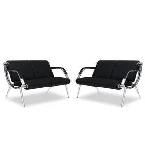 Set of 2 Waiting Room Furniture Reception Chairs, Salon Chair Set - PU Leather Chair Set for Guest Reception Waiting Room Bench Airport Hospital Bank (2-Seat) Set of 2 Waiting Room Furniture Reception Chairs, Salon Chair Set - PU Leather Chair Set for Guest Reception Waiting Room Bench Airport Hospital Bank (2-Seat)