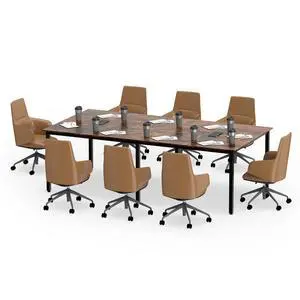 8 FT Conference Table, 95" x 48" Rectangle Office Computer Desk with Heavy-Duty Metal Frame, 2 Cable Grommets, Modern Seminar Table for Meeting Room, Boardroom (Rustic Brown,1) 8 FT Conference Table, 95" x 48" Rectangle Office Computer Desk with Heavy-Duty Metal Frame, 2 Cable Grommets, Modern Seminar Table for Meeting Room, Boardroom (Rustic Brown,1)