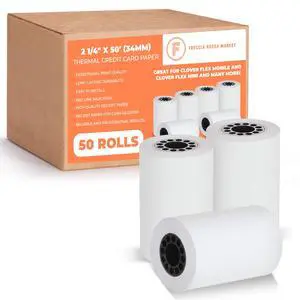 Thermal Credit Card Paper Rolls Printer Paper Receipts 2 1/4" X 50' for Popular Credit Card Machines POS and Cash Registers BPA Free 50 Rolls (CORE 50 Rolls) Thermal Credit Card Paper Rolls Printer Paper Receipts 2 1/4" X 50' for Popular Credit Card Machines POS and Cash Registers BPA Free 50 Rolls (CORE 50 Rolls)