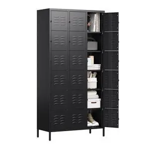 Metal Lockers for Employees-18 Door Storage Locker with Shelves and Lockable Steel Cabinet for School,Gym,Office,Staff (Black, 18 Door) Metal Lockers for Employees-18 Door Storage Locker with Shelves and Lockable Steel Cabinet for School,Gym,Office,Staff (Black, 18 Door)