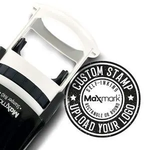 Personalized Business Custom Self-Inking Round Logo or Text Stamp - Choose from 15 Ink Colors Personalized Business Custom Self-Inking Round Logo or Text Stamp - Choose from 15 Ink Colors