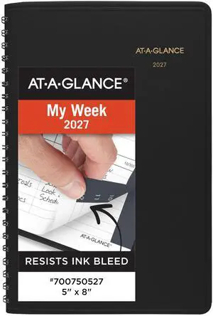 2027 Appointment Book Planner, Weekly, 5" x 8", Hourly, Black (700750527) 2027 Appointment Book Planner, Weekly, 5" x 8", Hourly, Black (700750527)