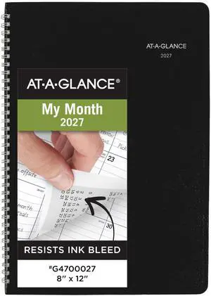 2027 Planner, Monthly, 14-Month Dec-Jan, 8" x 12", DayMinder, Black (G4700027) 2027 Planner, Monthly, 14-Month Dec-Jan, 8" x 12", DayMinder, Black (G4700027)