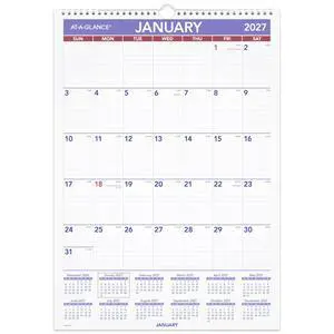 2027 Erasable Calendar, Dry Erase Wall Planner, 12" x 17", Monthly, Marker Included (PMLM022827) 2027 Erasable Calendar, Dry Erase Wall Planner, 12" x 17", Monthly, Marker Included (PMLM022827)