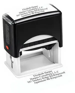 Custom Self-Inking Rubber Stamp Personalized Stamp with Multiple Ink Colors and Font Styles for Address, Business, Office Mail and Crafts (Medium) Custom Self-Inking Rubber Stamp Personalized Stamp with Multiple Ink Colors and Font Styles for Address, Business, Office Mail and Crafts (Medium)